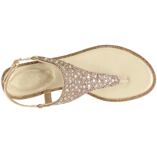 SheSole Women's Silver Thong Sandals Dressy Summer Bling Rhinestone Flat Wedding Shoes2