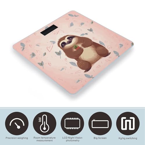 Báscula Digital Cute Sloth en Vidrio Templado miniatura 3