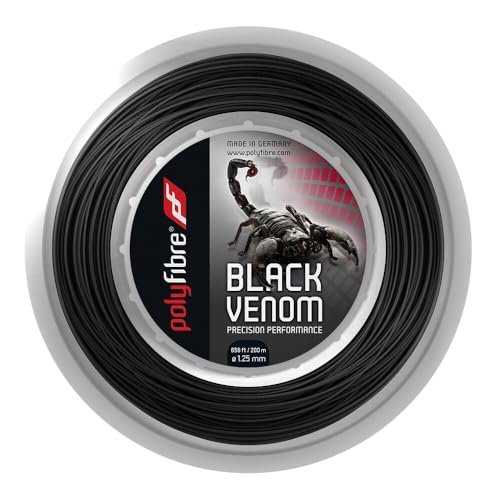 Cordage tennis Polyfibre Venom noir 200m haute performance en monofilament technique