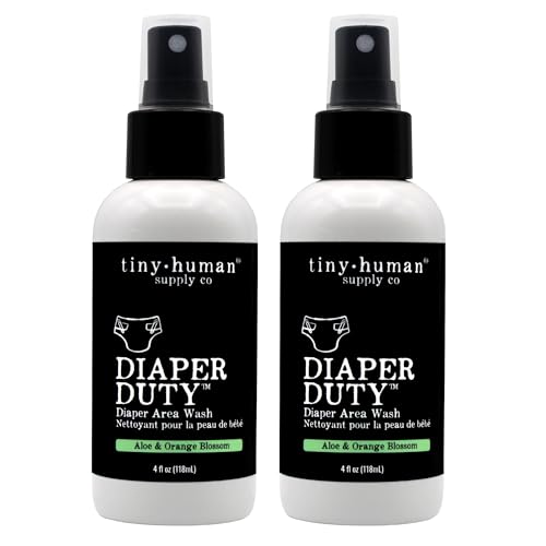 Image of Diaper Duty Diaper Area Wash 4oz (2 Pack), Orange Blossom & Aloe, Gentle Cleansing Spray for Cloth Diapers, Calming & Soothing