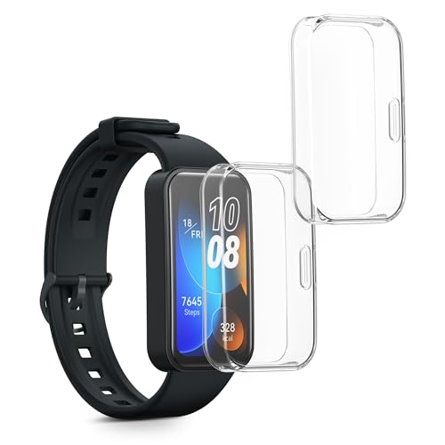 Kwmobile Set 2X Custodia Smartwatch Compatibile Con Huawei Band 9 / Band 8 Cover - Case Silicone Protezione Orologio Fitness Trasparente