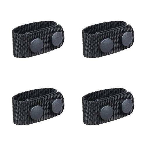 Gexgune Duty Belt Keeper Nylon Tactical Belt Keeper Loop Belt Buckle for 2-2 1/4 Inch with Double Snap, (4 pack, Black)