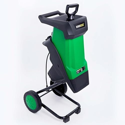LYNNEYING Déchiqueteuse Électrique de Jardin, Hachette à Bois 2800W, Coupe 45mm, Boîte Récupération 60L, Mulcheuse Feuilles Portable pour Brindilles/Déchets Pelouse & Jardin(Normal 2400W)