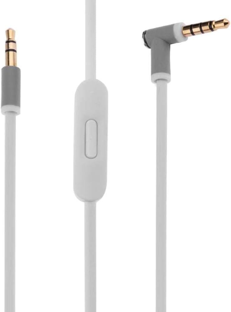 Solo Replacement 3.5mm Audio Cable Cord Wire with in-line Remote Microphone Compatible with Beats by Dr Dre Headphones Solo/Studio/Pro/Detox/Wireless/Mixr/Executive/Pill Suppot iOS System (White)