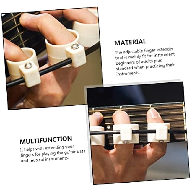 Healifty Finger Expansion Sleeves for Guitar Ukulele Piano Training Elastic Finger Stretcher and Strengthener for Beginners Smooth Surface High Toughness White Standard