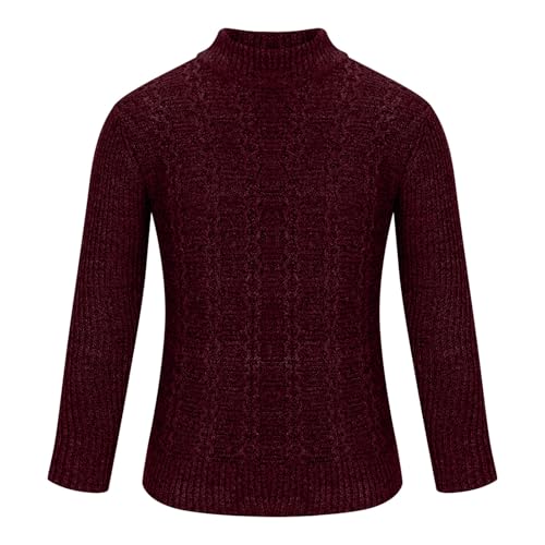 Mens Turtleneck Sweater Pullover Solid Color Casual Loose Fit Thick Winter Long Sleeve Cable Knit Warm Sweaters4