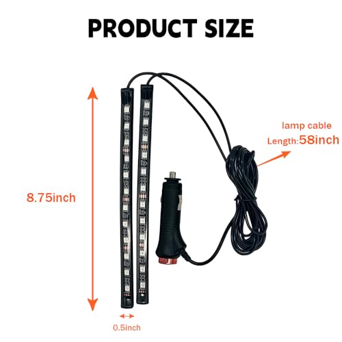 Image of Car LED Ambient Light, Ambient Lighting, Floor Lights, Footwell Lighting for Car, Wear-Resistant and Durable, Easy to Install, Suitable for Most Models (Blue, Cigarette Lighter+24LED)