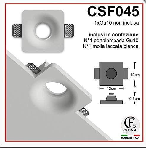 C F ORIGINAL Spoterhouder van keramiek, vierkant, conisch, smal, voor GU10 LED-lampen CSF045 photo 3