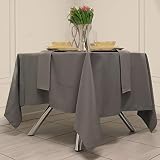 Kadut Square Tablecloth 70 x 70 Inch Charcoal Square Table Cloth for Square or Round Table | Heavy D
