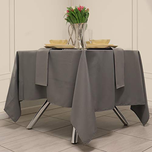 Kadut Square Tablecloth 70 X 70 Inch Charcoal Square Table Cloth For Square Or Round Table | Heavy Duty | Washable Tablecloth For Parties, Weddings, Kitchen, Restaurant, Wrinkle-Resistant Table Cover #TOP25