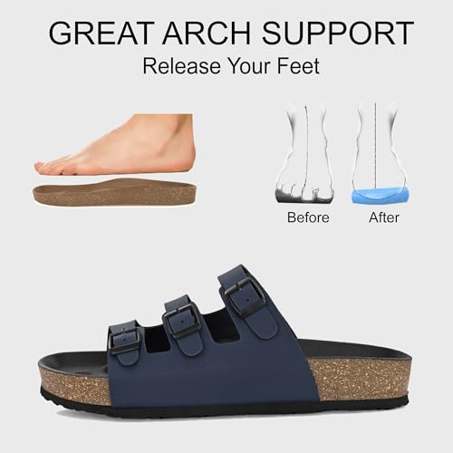 Image of Centrino Men's Berkin-Style Slip-On Sandals | Open Toe Design | Soft PU Footbed | Lightweight & Comfortable | Arch Support | On-Grip Sole | Casual Outdoor Wear (9208)