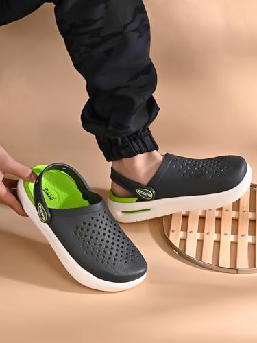 Image of Men Platform Clogs with Adjustable Back Strap | Lightweight EVA Cushioned Sole | Breathable Anti-Slip Everyday Wear Footwear for Indoor & Outdoor Use