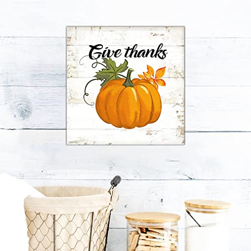Plaque murale rétro bois citrouille automne 35cm - 7