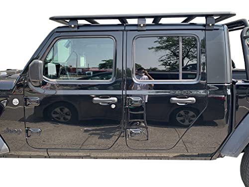 Vanguard Black Powdercoat Roof Rack Compatible with 19-22 Jeep Gladiator / 18-24 Jeep Wrangler JL