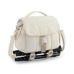 BAGSMART Small Camera Bag, DSLR Camera Case for Camera Lens & Accessories, Ultra-Light Compact Crossbody Camcorder Bags with Rain Cover/Tripod Straps, Irovy White