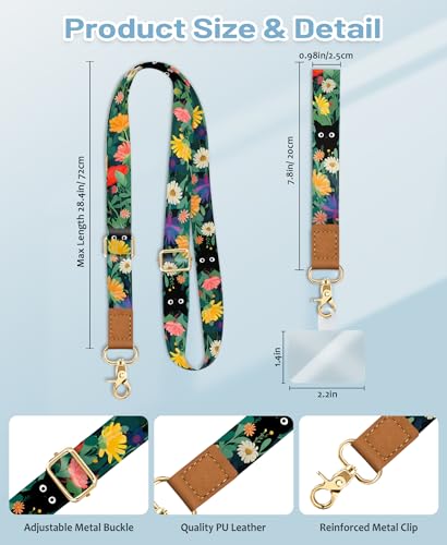 Image of Yonlevres Phone Lanyard Crossbody Strap Wrist Neck Adjustable Women Cat | Cell Phone Lanyard for Travel Cruise Daily, Hands-free, Fit Keys ID Badge, for Full-coverage Phone Case, Accessories, Gifts