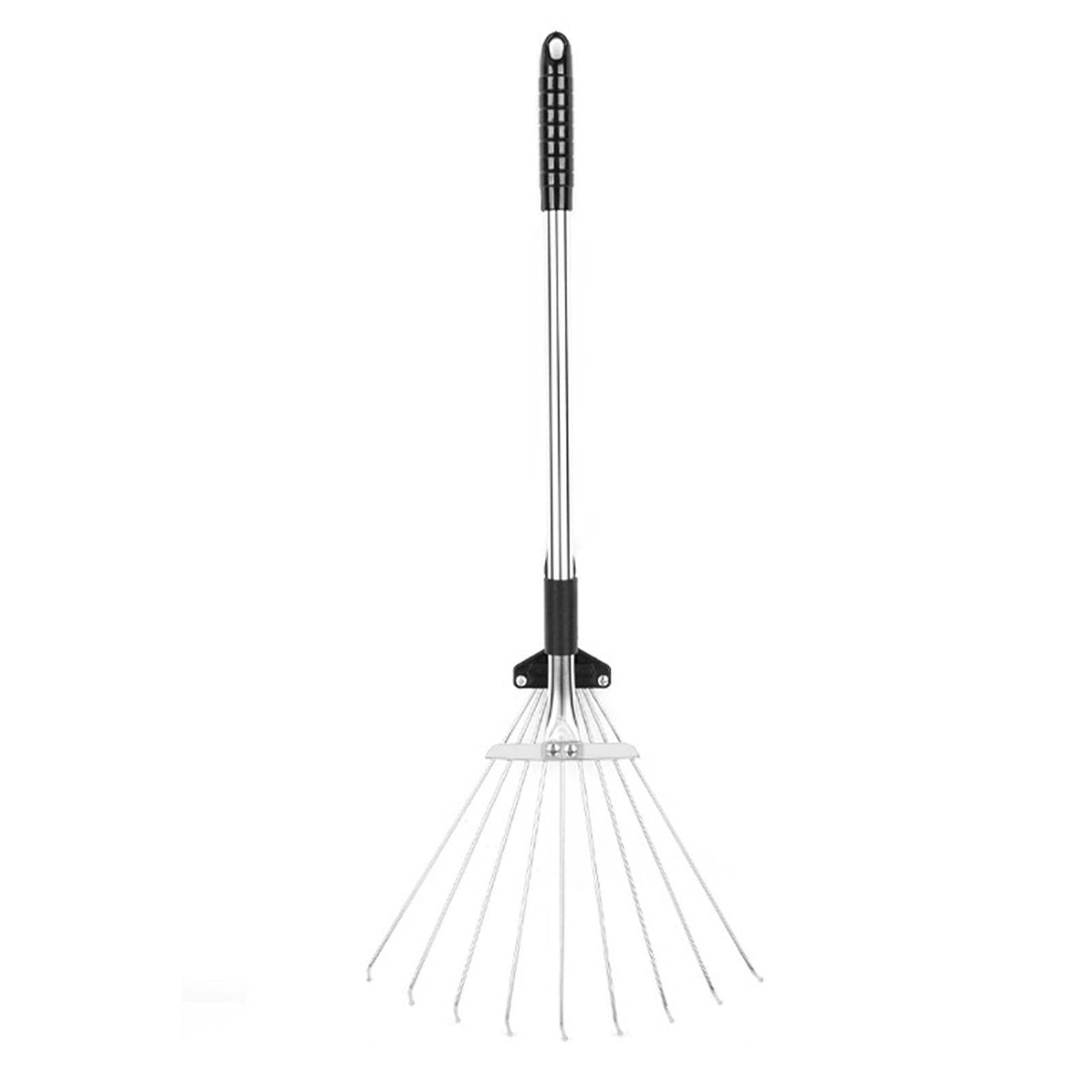 Rastrello Giardino, Rastrello a Foglia Utensili Giardino Utensili in Lega di Alluminio Regolabile Arbusto Pieghevole con a Foglie per la Letta Aio (9 denti 55-73,5 cm di lunghezza 11-31 cm di)