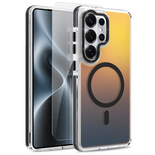 Image of Magnetic Case for Samsung Galaxy S26 Ultra [Compatible with Magsafe] [Cute Fashion Fluorescent Design] [1 Screen Protector] Slim Translucent Matte Case for Galaxy S26 Ultra 6.9 inch, Black