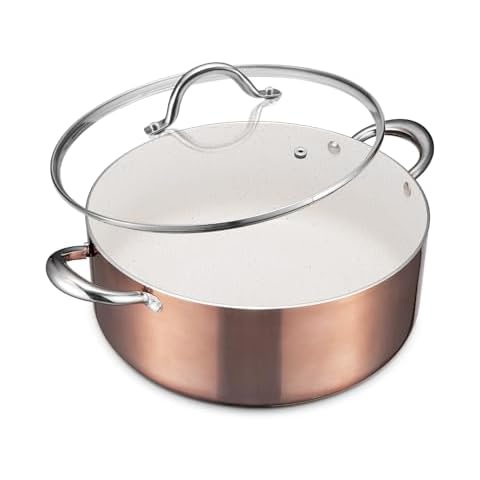 BEZIA 8 Quart Cooking Pot with Lid, Nonstick Stock Pot/Stockpot with Lid, Induction Pot for Cooking, Kitchen Pots, Stew Pots, Soup Pots for All Stovetops, Oven Safe Cover