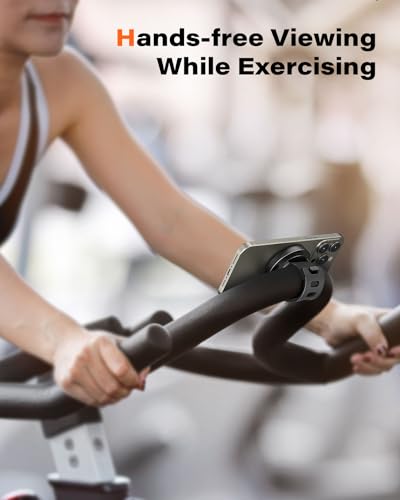 A2C Gym Fitness Phone Mount for MagSafe - 17 N52 Strong Magnets Stable and Secure Phone Mount with Adjustable Strap, Compatible with Gym Equipment, Stroller, Shopping Cart, Exercise Bikes