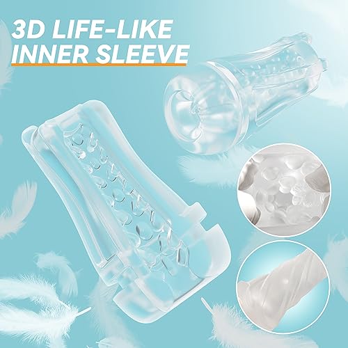 Image of AI Interactive Sucking Male Masturbators - 7 Vibration & Suction Hands Free Pocket Pussy Male Stroker with 3D Realistic Textured, Blowjob Toy Penis Pump Adult Male Sex Toys for Men Sex Machine