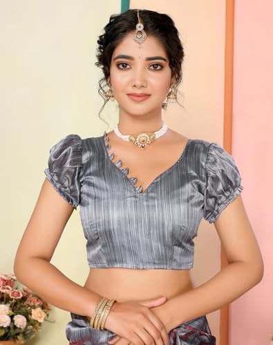 Yashika Damen Kunst Seide bedruckt mit Quasten unbestickt Bluse Material Stil... - Bild 12 von 13