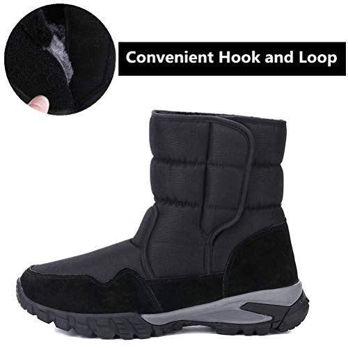 DADAWEN Men's Winter Snow Boots Outdoor Waterproof Anti-Slip Warm Fur Lined Cold Weather Boots3