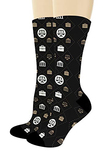 Lawyer Gifts for Men and Women Scale of Justice Socks Lawyer Gag Gifts 1-Pair Novelty Crew Socks