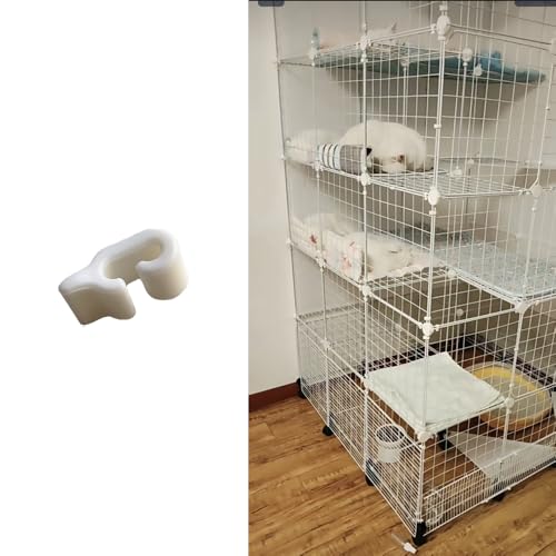 Image of 60 Pcs Detachable Pet Cage Door Clip, Plastic Lock Snap Cat Fence, White Rabbit Cages Connector Clamp for Small Pet Bird Hamster Cage