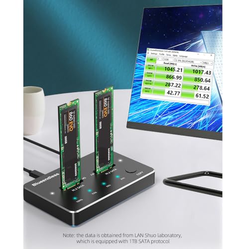 Caja externa USB 3.1 para disco M.2 SATA dual-bay SSD miniatura 5