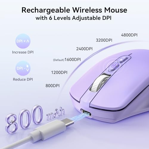 TECKNET LED Wireless Mouse Jiggler, Rechargeable Mouse with Built-in Mover - image 5