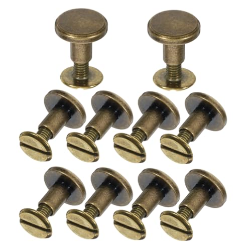 HOMSFOU Metal Rivets Pcs Binding Post Screw Sets for Leathercraft Bag Replacement Buttons Craft Making Supplies