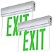 LFI Lights - 2 Pack - UL Certified - Hardwired Green LED Edge Light Exit Sign - Rotating Panel Battery Backup - ELRTGx2