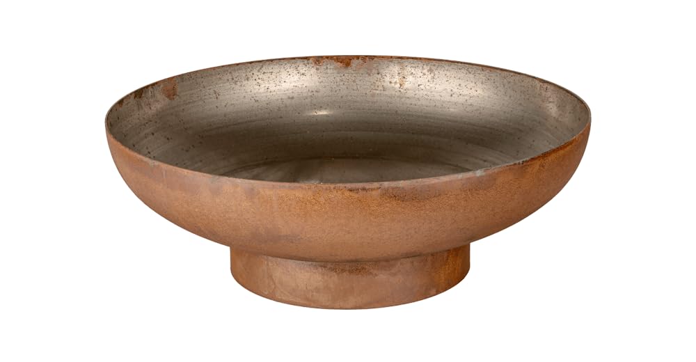 La Ferrotecnica Braciere da Esterno in Metallo Diametro 40 cm Rotondo per Giardino e Terrazza Stile Rustico Alpino (Effetto Corten)