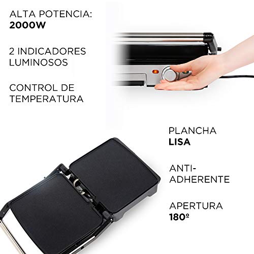 SOGO Plancha Grill - Placas Lisas Antiadherentes 28x22 cm