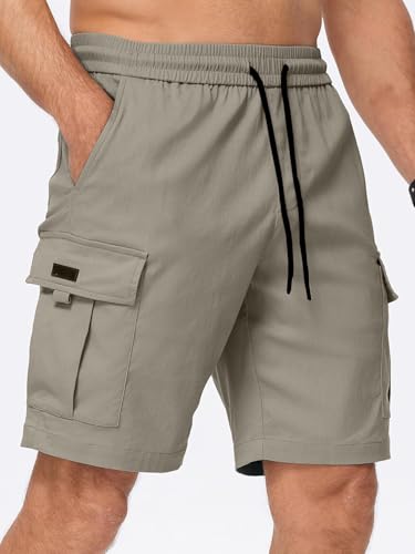 Image of Vogaan Men's Cotton Blend Multi Color Cargo Shorts | Regular Fit | 5 Pocket Casual Utility Shorts