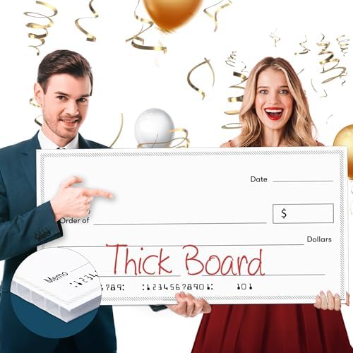 Giant Fake Award Presentation Check - 16" x 32" - Large Novelty Endowment Check for Endowment, Donations, Fundraiser - Big Blank Oversized Raffle Sweepstakes Reward Winners Check