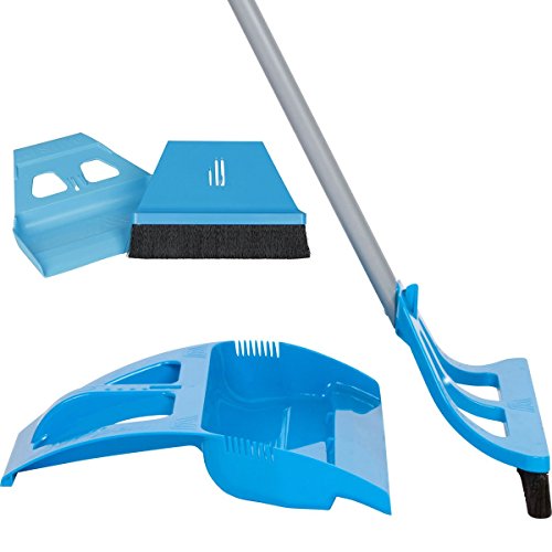 WISP Cleaning Set - One Handed Telescoping Broom with Electrostatic Bristle Technology