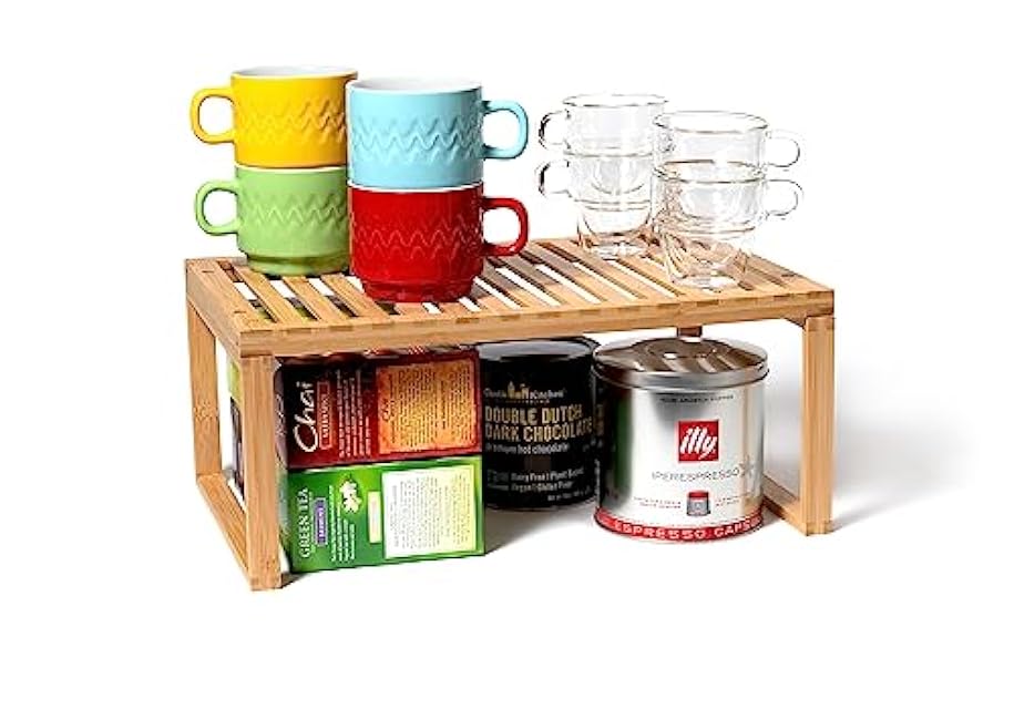 Lipper International Bamboo Kitchen Cabinet Shelf for Organizing a Pantry, Countertop, or Bathroom, 15 5/8 x 10 x 6 1/4