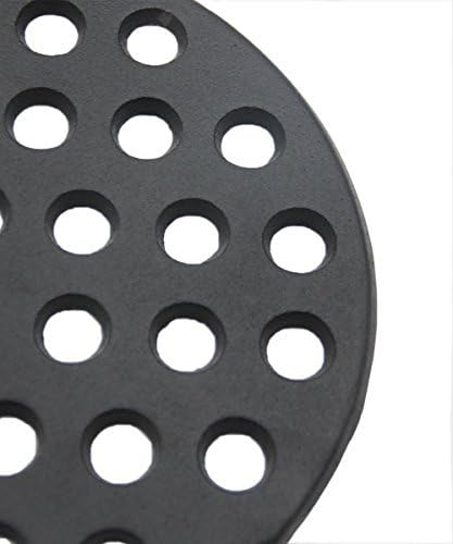 BBQ High Heat Cast Iron Charcoal Fire Grate Fits for Large big green egg fire grate and kamado joe grill parts charcoal grate replacement accessories-9'' LFGC
