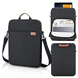 12.9-14 Inch Tablet Sleeve Case for 14.6' Samsung Galaxy Tab S11 S10 S9 S8 Ultra, iPad Pro 13' 12.9'/Air M2 M3/MacBook Air 13'/MacBook Pro 14' M5 M4 M3 Shoulder Bag,Surface Pro 11-9 Carrying Bag-Grey