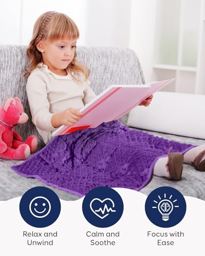 Image of Kivik 2 lbs Weighted Lap Pad, Ultra Soft Minky Dotted Heavy Blankets Throw for Better Study Relaxing & Sleeping, Machine Washable, 20 x 30 Inches, Purple