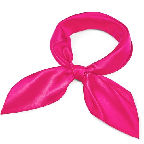 American Trends Women Silk Feeling Scarf Satin Head Scarves Vintage Square Satin Scarf Wrap Neck Scarf Lightweight Silk Like Bandana Rose Red