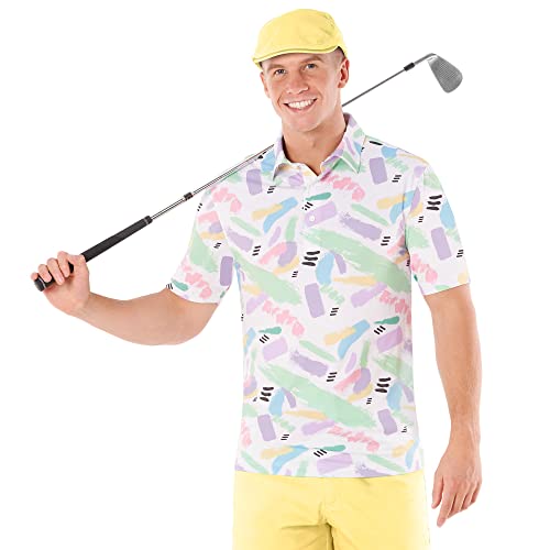Image of Royal & Awesome Pastel Golf Hats Men, Funny Golf Hats, Mens Newsboy Cap, Flat Cap Style, Bright Pastel Design, One Size