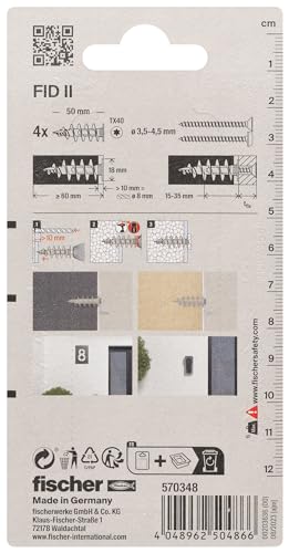 Image of Fischer FID II Dammstoffdowel 50 mm 570348 4 St.