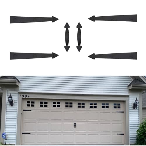 Magnetic Garage Door Hardware Kit - Decorative Faux Hinges & Handles, 