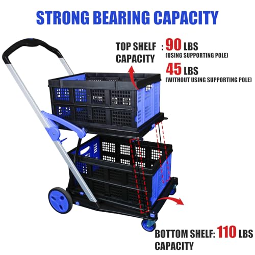 Apoxcon MSG-99G-2 Shopping Cart With 2 Storage Crates thumb #4