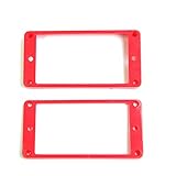 Set of 2 Humbucker Pickup Mounting Rings bridge/neck,Curved bottom,Red