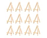 Tamaño (cm): 15 (W) x 8 (L) (6 pulgadas x 3.15 pulgadas); El paquete incluye: Caballete de madera pequeño x 12 (otros accesorios no están incluidos)