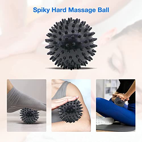 Muscle Roller, Trigger Point Massage Foam Roller Stick For Calf, Leg, Arms, Tennis Elbow Fascia Muscle Roller, Hard Spiky Massage Ball And 9 Wheel Cellulite Roller For Deep Tissue Relieve (Purple) #TOP6